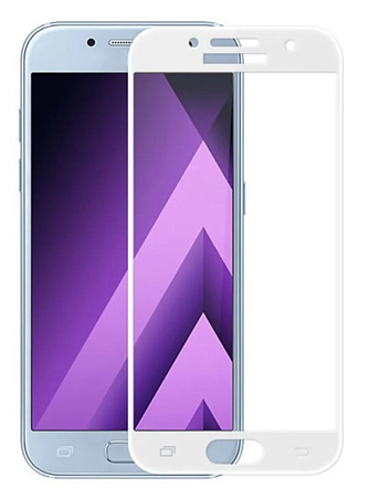 Защитное стекло на Samsung A320F, Galaxy A3 (2017), Silk Screen 2.5D, белый, X-CASE
