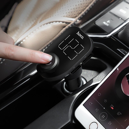 Bluetooth FM модулятор, E45, HOCO, черный