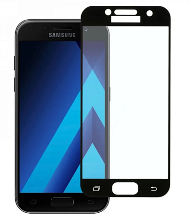 Защитное стекло на Samsung A320F, Galaxy A3 (2017), 5D, черный, X-CASE