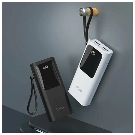 Универсальный Доп. Аккумулятор 10000mAh, Q4, HOCO, 2 PD 20W+1 USB 3.0, mini, черный