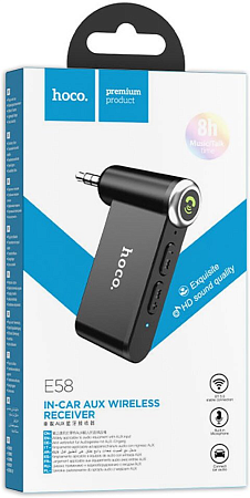 Bluetooth Receiver, E58, HOCO, черный