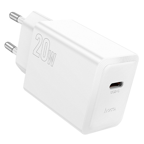 Сетевое зарядное устройство, 1 PD 20W (N68), HOCO, цвет белый