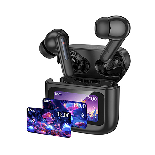 Беспроводные наушники EQ14, HOCO, вакуумные с экраном, черный