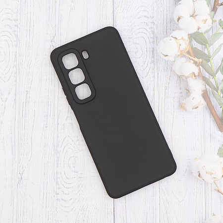 Чехол силиконовый для Infinix Hot 50 (4G), с микрофиброй внутри, с защитой камеры, X-CASE, черный