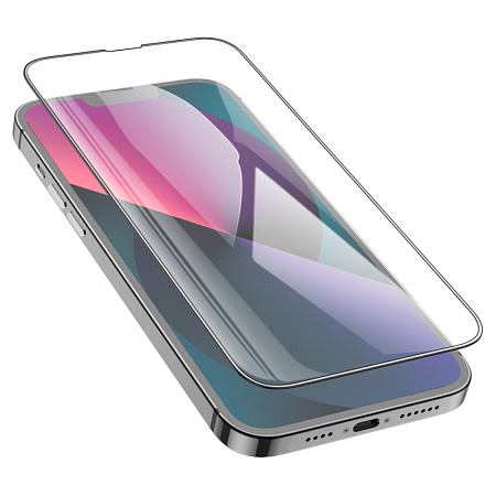 Защитное стекло на iPhone 13 Pro Max (6.7)/14 Plus, G7, HOCO, Full screen HD tempered glass, черное