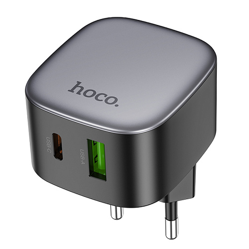 Сетевое зарядное устройство, 1 PD 20W + 1 USB 3.0 QC (CS32A), HOCO, черный
