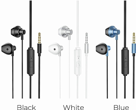 Проводные наушники M75 Belle Universal earphones, HOCO, синие