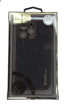 Чехол силиконовый для iPhone 13 Pro (6.1), Graceful Leather series, HOCO, черный