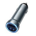 Автомобильное зарядное устройство, 2 USB 3.1A (Z54), HOCO, серый