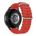 Ремешок на руку универсальный для умных часов 20мм, HOCO, WH01, силиконовый ребристый, красный