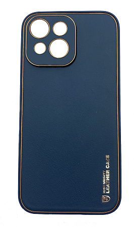 Чехол силиконовый для iPhone 13 (6.1), Graceful Leather series, HOCO, синий