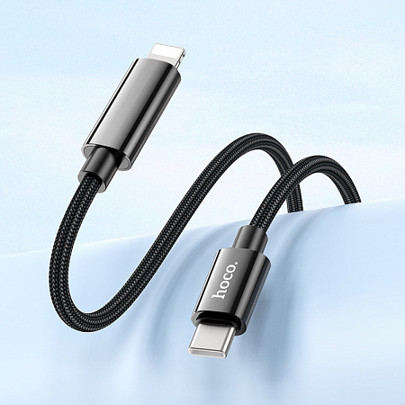 Кабель Lightning to Type-C (PD) с дисплеем, HOCO, U125, 1.2м, черный
