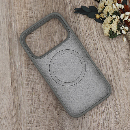 Чехол-накладка для iPhone 17 Pro Max, Silicon Case, магнитный (MagSafe), без лого, X-CASE, серый