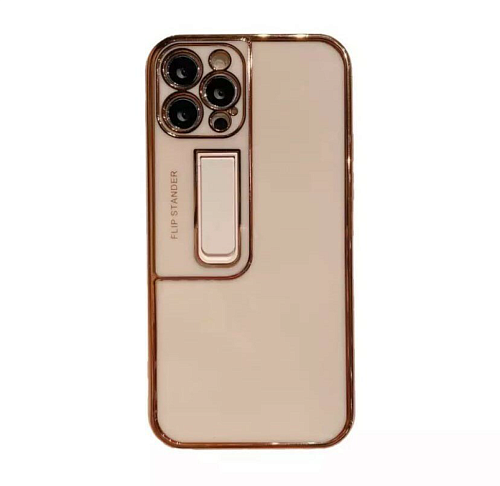 Чехол силиконовый для iPhone 13 Pro Max (6.7), глянцевый с подставкой, X-CASE, розовый
