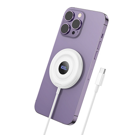 Беспроводное зарядное устройство, CW61, HOCO, Magsafe, белый