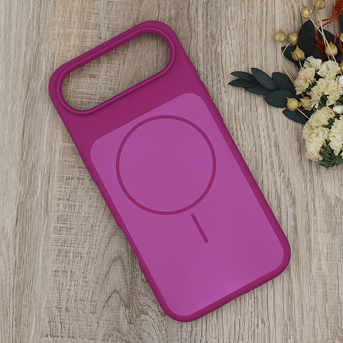 Чехол-накладка для iPhone 17 Air, Silicon Case, магнитный (MagSafe), с дизайном, без лого, X-CASE, винный