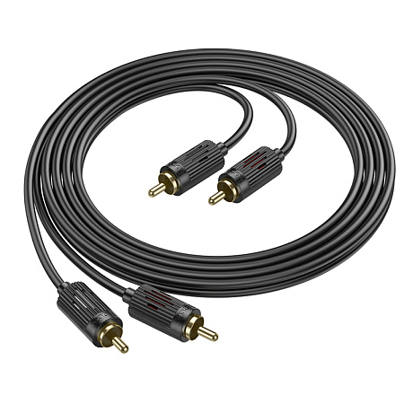 Кабель с RCA на RCA, UPA29, HOCO, колокольчики, черный