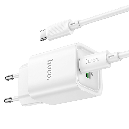 Сетевое зарядное устройство, 1 PD 30W + 1 USB 3.0 QC (C149A), HOCO, Type-C to Type-C, мини, белый