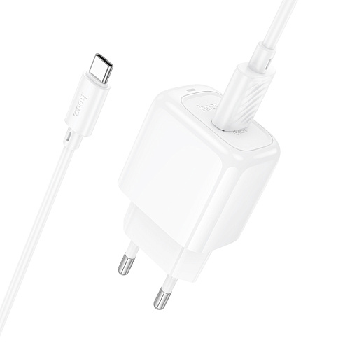 Сетевое зарядное устройство, 1 USB 3.0 QC (CS52A), HOCO, Type-C, белый