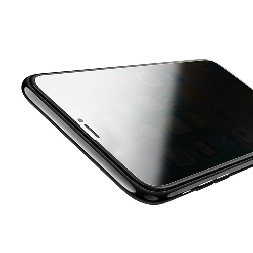 Защитное стекло на iPhone XS Max/11 Pro Max (A13), Shatterproof edges full screen anti-spy, черное