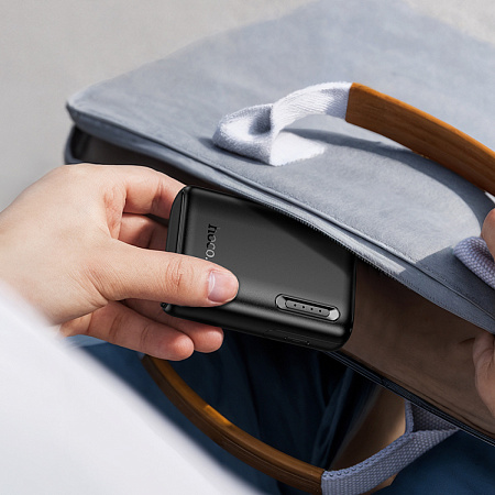 Универсальный Доп. Аккумулятор 5000mAh, J158, HOCO, выход: 1 USB: 5V/2, черный