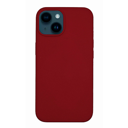 Чехол-накладка для iPhone 14, Silicon Case, без лого, бордовый