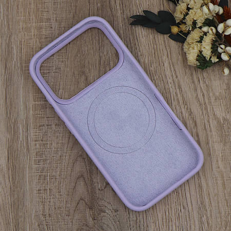 Чехол-накладка для iPhone 17 Pro Max, Silicon Case, магнитный (MagSafe), с дизайном, без лого, X-CASE, сиреневый