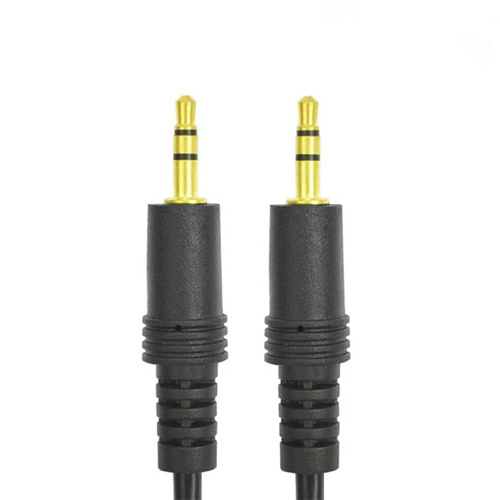 AUX Audio кабель 3,5 мм папа- 3,5 мм папа, 3 метра, цвет черный