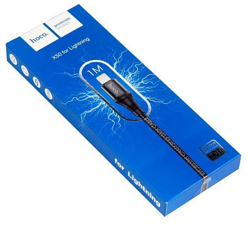 USB дата кабель Lightning, HOCO, X50, черный