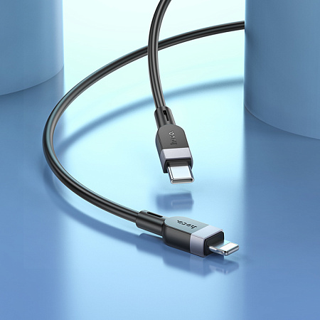Кабель Lightning to Type-C (PD), HOCO, X109, 2м, силиконовый, черный