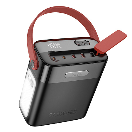 Универсальный Доп. Аккумулятор 80000mAh, J143, HOCO, выход: 1 USB 22.5W+ 2 USB 5V/2+2 PD 20W, черный