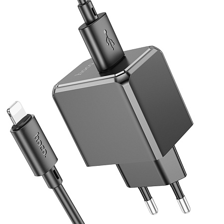 Сетевое зарядное устройство, 1 USB 2.1A (CS11A), HOCO, Lightning, черный