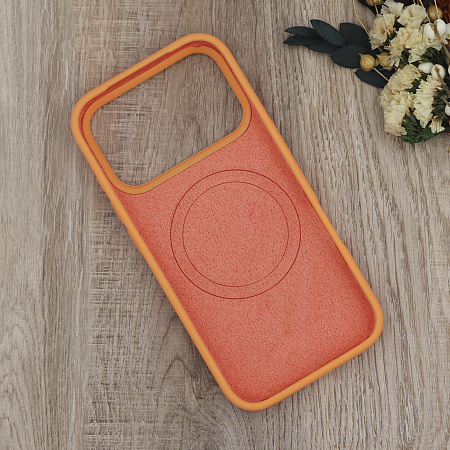 Чехол-накладка для iPhone 17 Pro Max, Silicon Case, магнитный (MagSafe), без лого, X-CASE, оранжевый