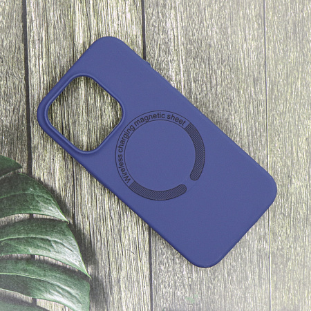 Чехол-накладка для iPhone 15 Pro Max, Silicon Case, магнитный (MagSafe), без лого, X-CASE, темно-синий