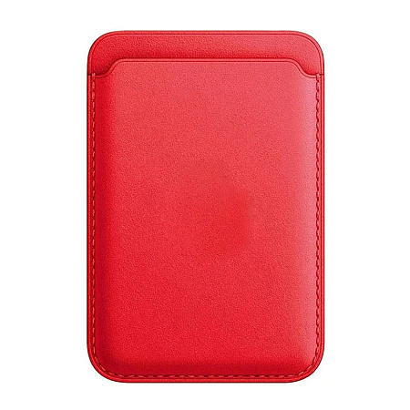 Чехол для карт (MagSafe), без лого, экокожа, X-CASE, красный