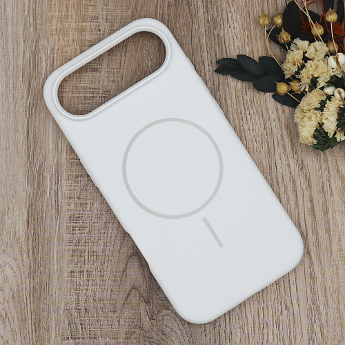 Чехол-накладка для iPhone 17 Air, Silicon Case, магнитный (MagSafe), без лого, X-CASE, белый