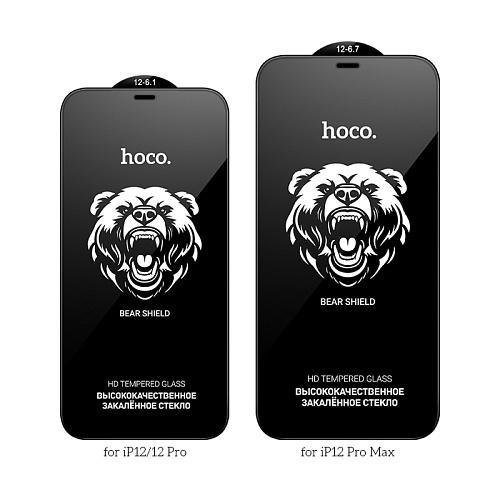 Защитное стекло на iPhone 12 (6.1)/12 Pro (6.1) A777, HOCO, HD, черное