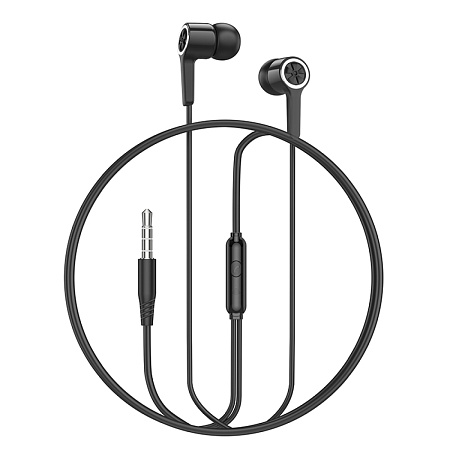 Проводные наушники M104, HOCO, Gamble universal earphones, вакуумные с микрофоном, черные