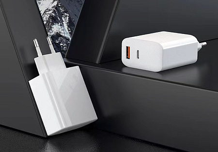 СЗУ, 1 USB 3.0 18W+1 PD 45W, белый