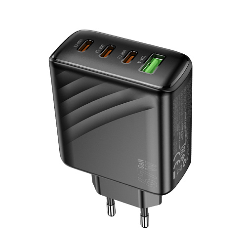 Сетевое зарядное устройство, 3 PD 67W + 1 USB 3.0 QC (CS27A), HOCO, черный