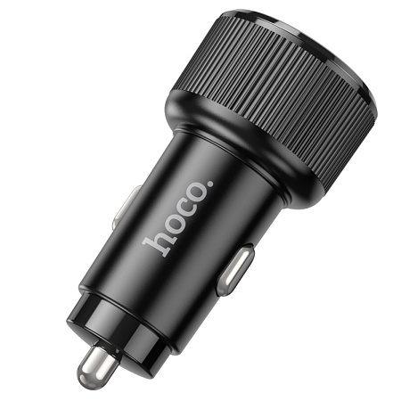 Автомобильное зарядное устройство, 1 USB QC3.0 18W, 1 PD 20W (NZ14A), HOCO, черный