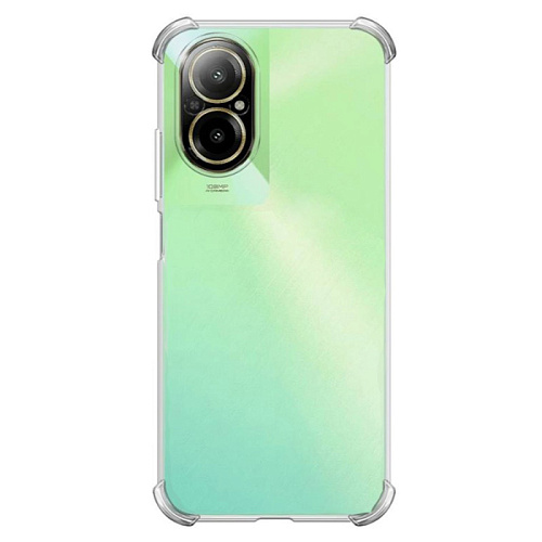 Чехол силиконовый для Realme C67 (4G), усиленные края, с защитой камеры, прозрачный