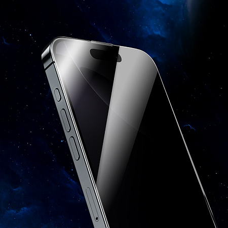 Защитное стекло для iPhone 16 Pro/17, A777 Plus, HOCO, антишпионское, черное