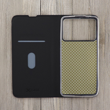 Чехол-книжка для Xiaomi Poco X6 Pro/Redmi K70E, X-CASE, боковой, черный