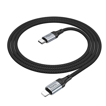 Кабель Lightning to Type-C (PD), HOCO, X102, 1M, черный