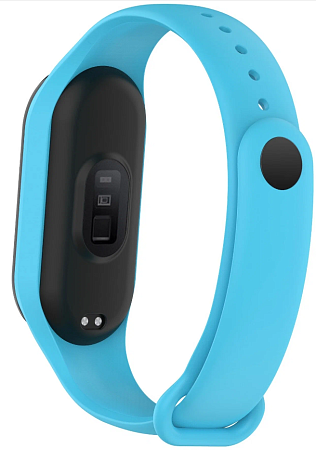 Ремешок на руку для Mi band 5/6/7, силиконовый, голубой