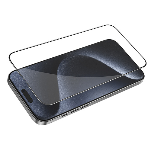 Защитное стекло для iPhone 16 Pro/17, G5, HOCO, Full screen silk screen HD tempered glass, черное