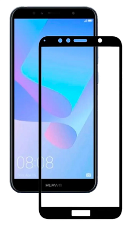 Защитное стекло на Huawei Y9 (2018)/Enjoy 8 Plus,(тех. паке) Silk Screen 2.5D, черный, X-CASE