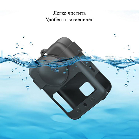 Силиконовый чехол для экшн камеры DJI Osmo 360, PULUZ, съемная защита объектива, с шнурком и карабином черный