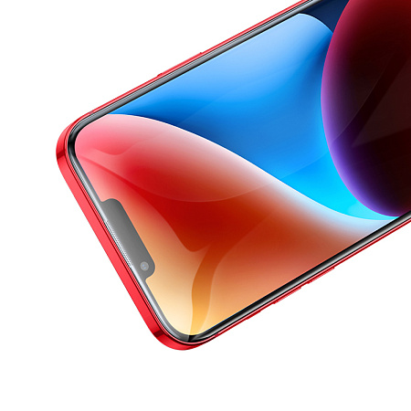 Защитное стекло на iPhone 13 (6.1)/13 Pro/14/16e, A32, HOCO, AR Anti-reflection tempered glass, черное